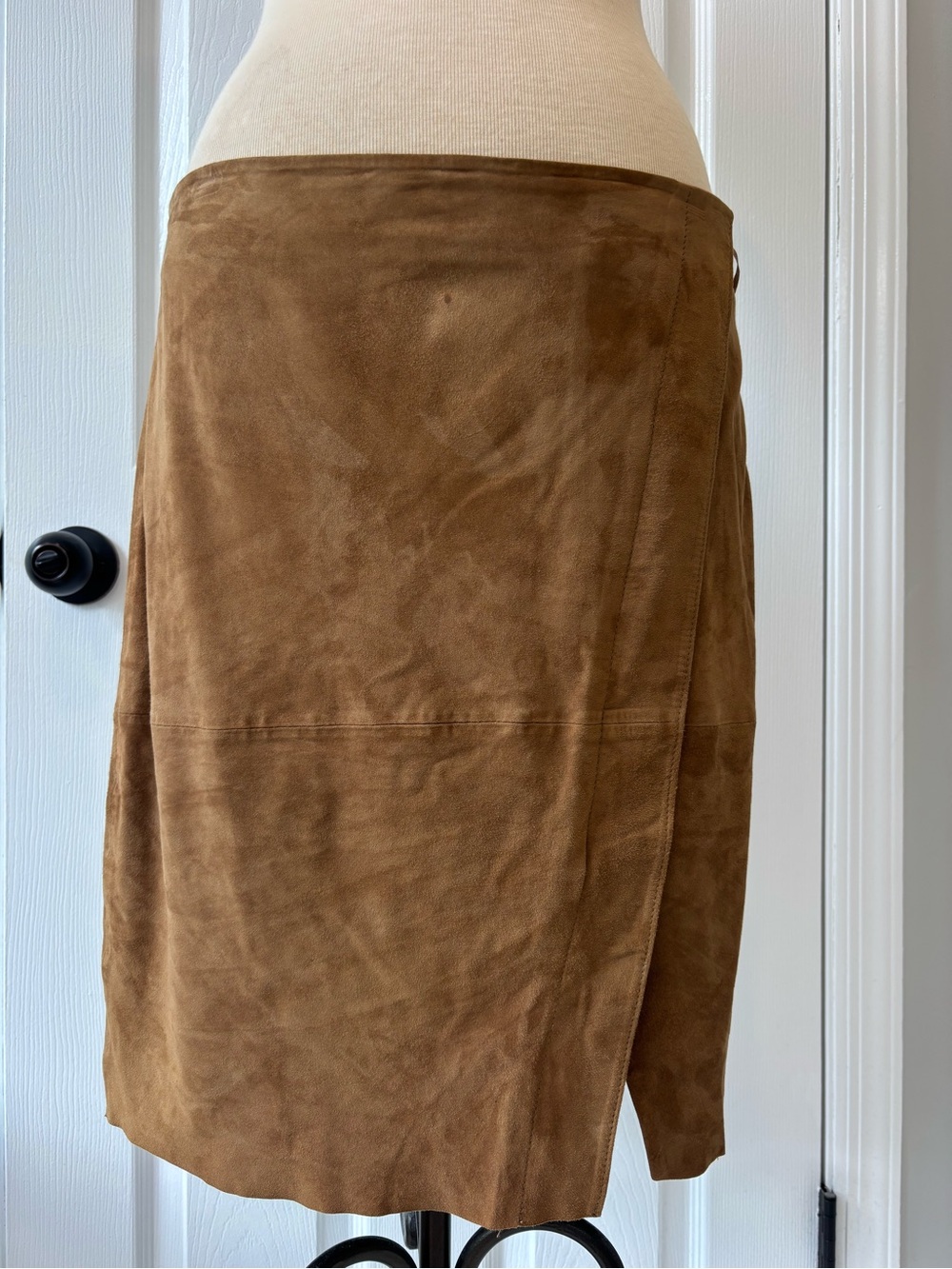 Lauren Ralph Lauren 💯 Suede Leather Brown Skirt Camel